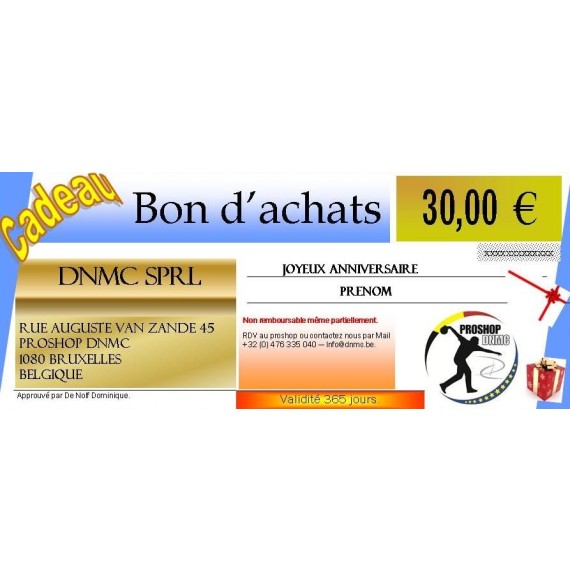 BON D'ACHATS DE 30€ "CADEAU"