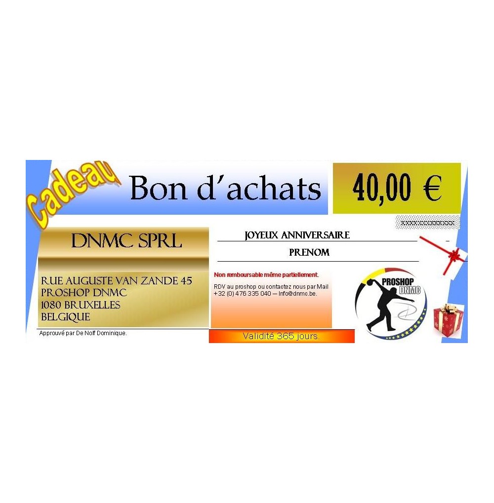 BON D'ACHATS DE 40€ "CADEAU"